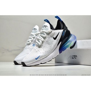 Nike Air Max 270 Flyknit Spectrum Navy Blue White Sneakers Men's Running Shoes Nike Air Max 270 Flyknit Spectrum Navy Blue White Sneakers Men's Running Shoes