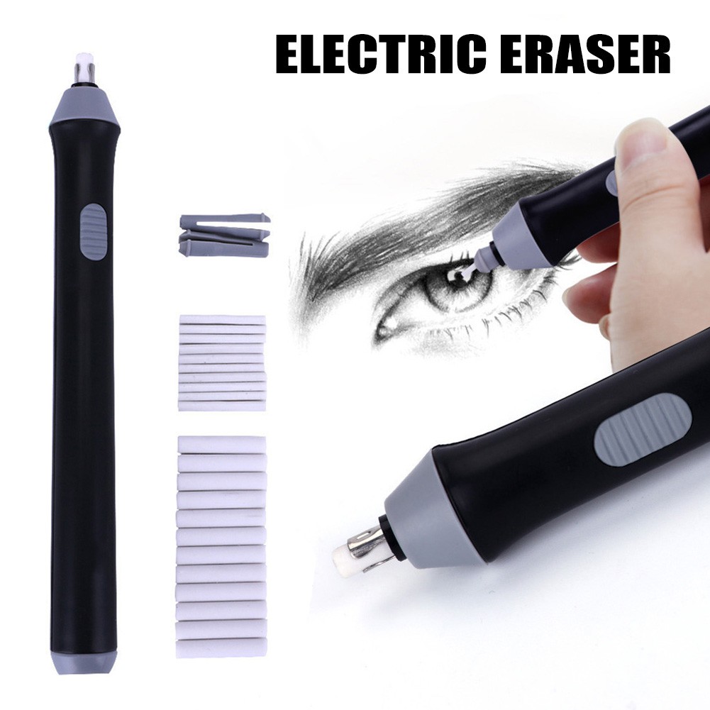 Refillable Electric Eraser School Pencil Eraser Stationery Battery