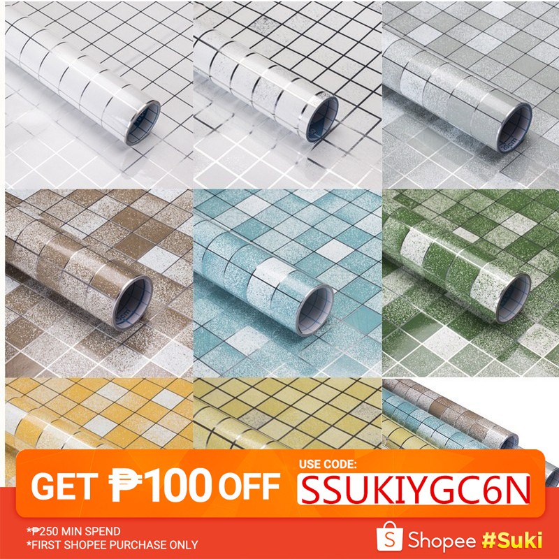 PVC Bathroom Waterproof Self adhesive Wallpaper Kitchen Mosaic Stickers |  Shopee Philippines