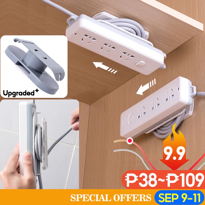 COD SelfAdhesive Power Strip Holder with Cable Organizer, Wall Mount