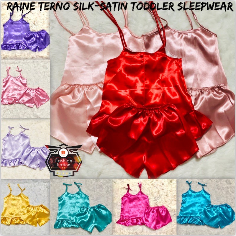 Raine TERNO Silk Satin Sleepwear Pantulog 1-3y/o Kids Baby Girls