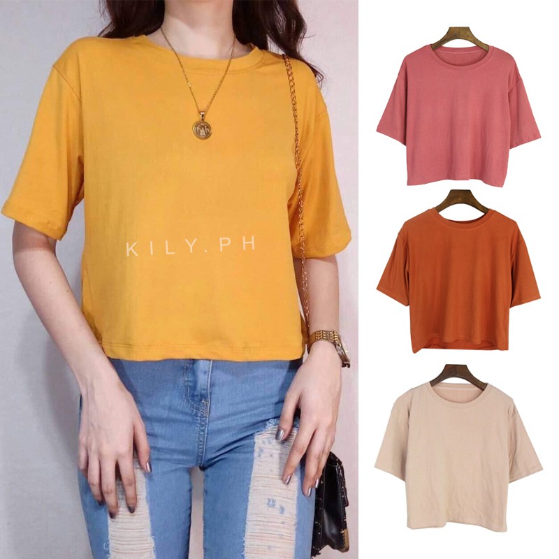 plain crop t shirt