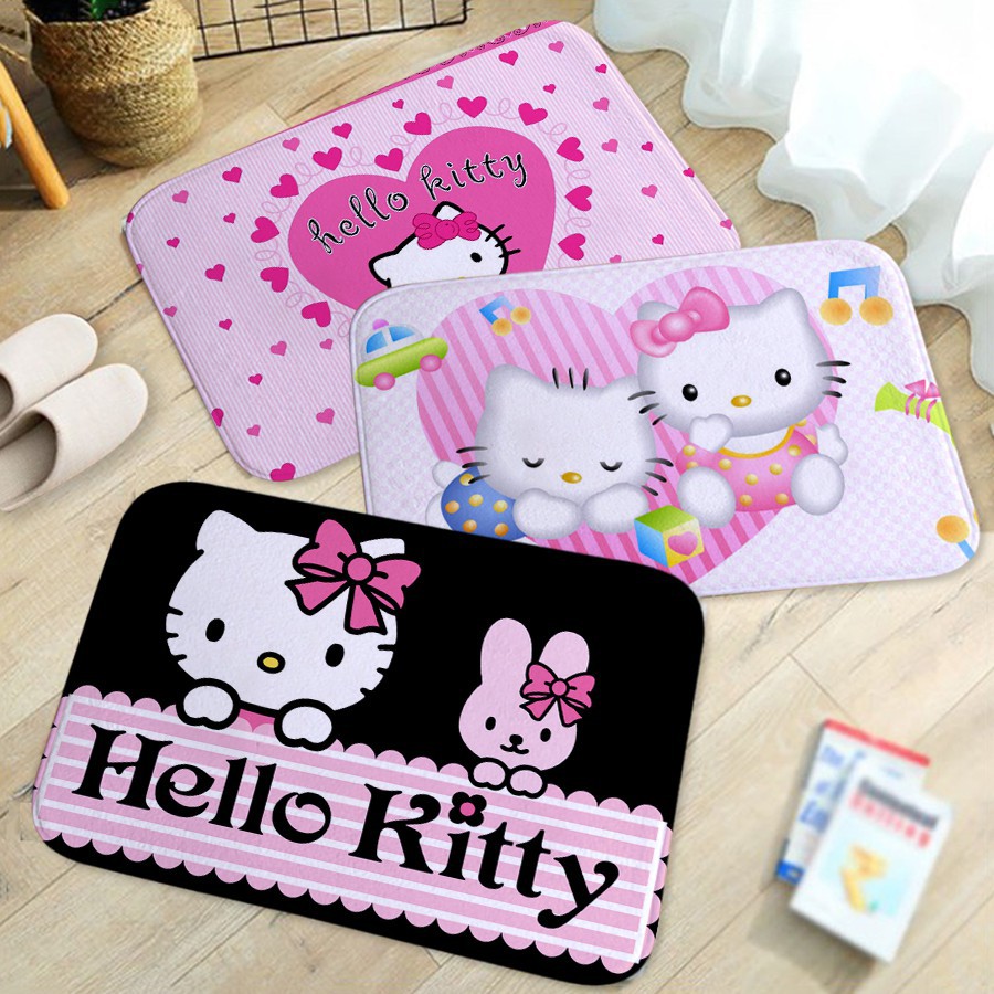 Hello Kitty Print Bathroom Kitchen Anti Slip Floor Mat Shopee