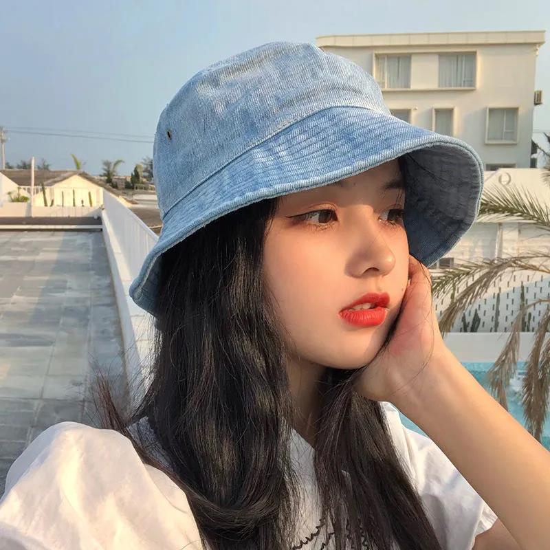 korean bucket hat vintage washed cowboy fisherman hat couples fashion  bucket hat for men women breathable solid color beach hat | Shopee  Philippines