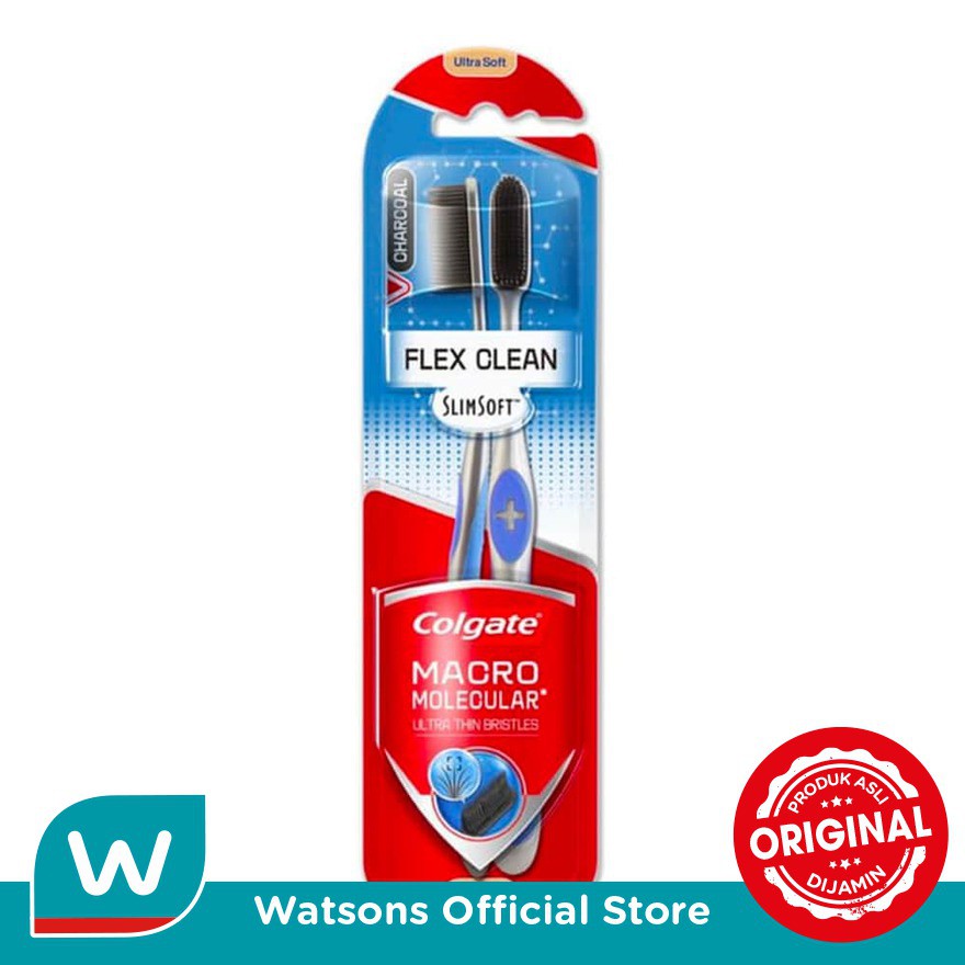 Colgate Toothbrush Slim Soft Flex Clean Charcoal Thermoplastic 50g for