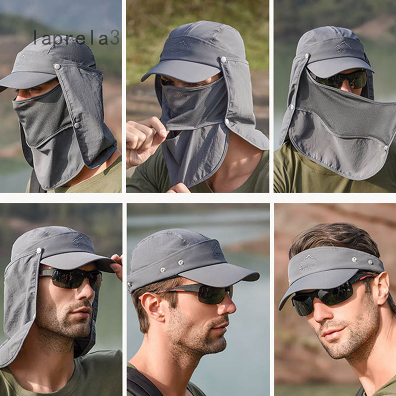 Sun Cap Fishing Hats With Face Masks Outdoor Sun Protection Visor Caps With Windproof Neck Face Mask Shopee Philippines