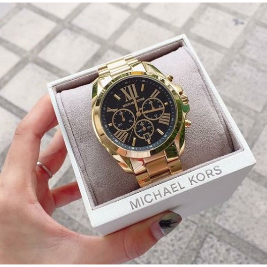 black and gold michael kors watch