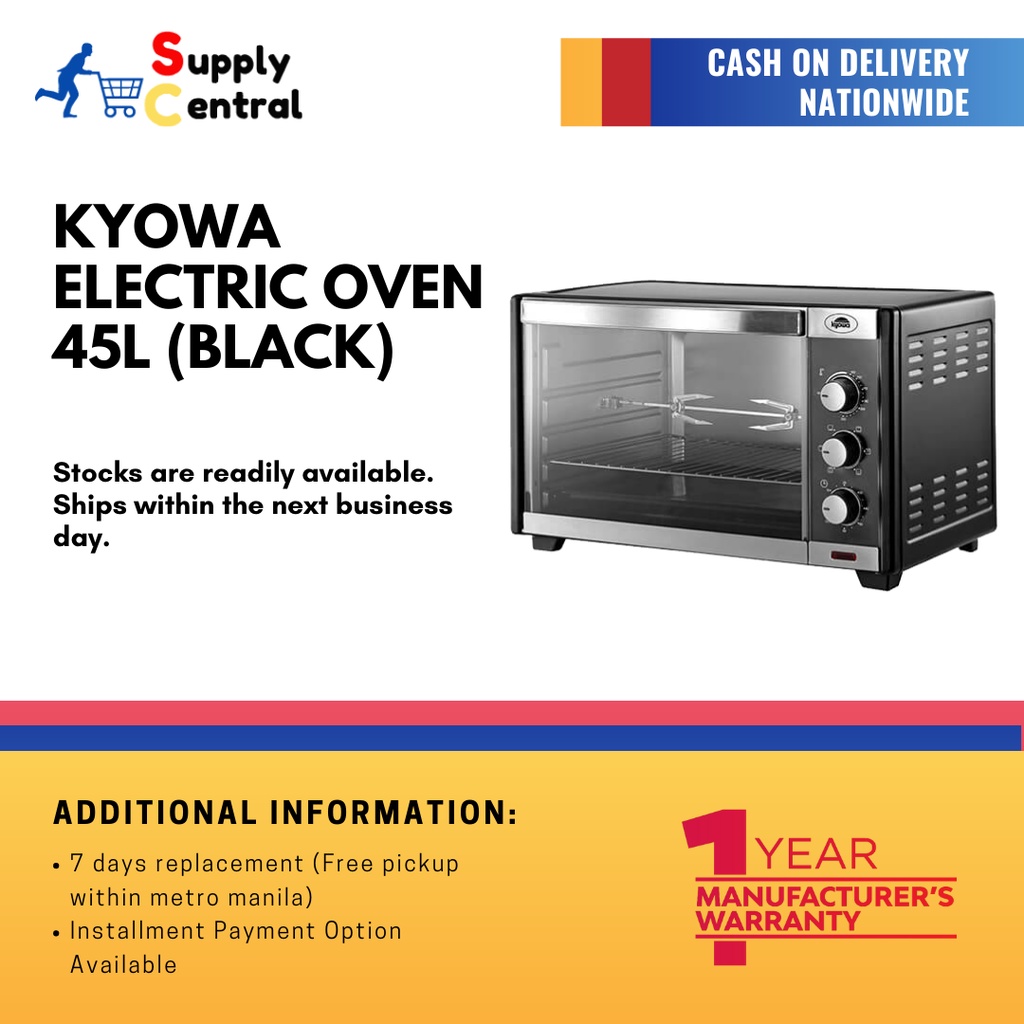 Kyowa Electric Oven 45L (Black) KW3325 (Supply Central) Shopee