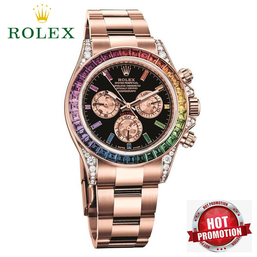 ROLEX Daytona Automatic Watch For Men Women Pawnable Original Water Proof Stainless Steel Rose Gold