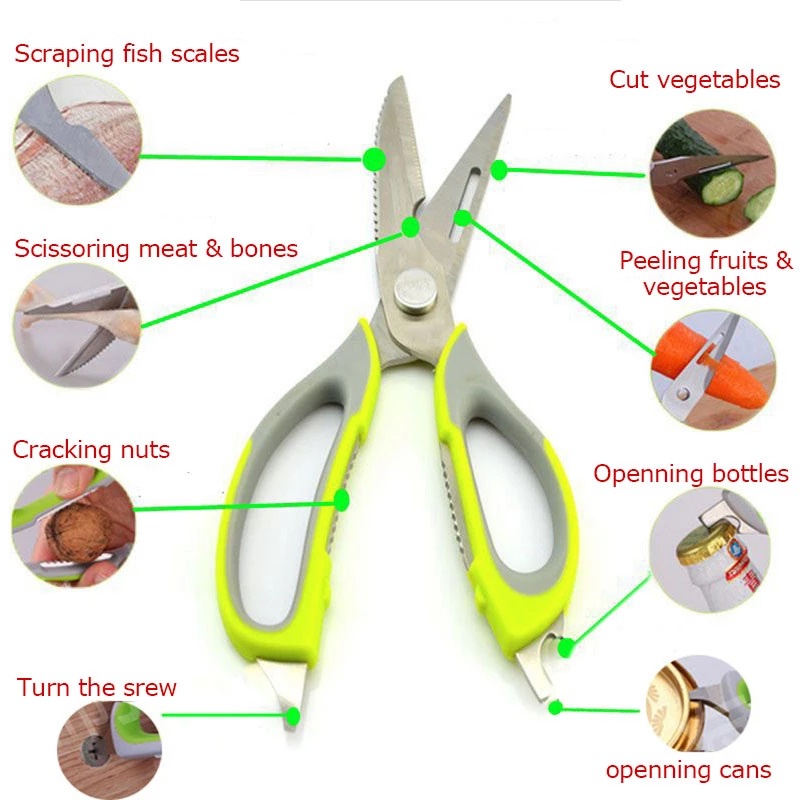 Heavy Duty Multifunction Sharp Kitchen Scissors Stainless Steel   B2530223ae9a1aadd08a581a82a1450c