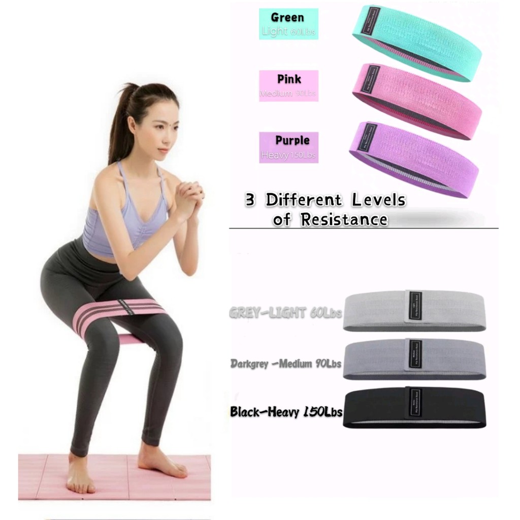 Fabric Resistance Bands Heavy Duty Booty Bands Glute Hip Circle Non Slip Grey 