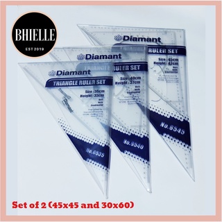 Diamant/Deli Triangle set 45x45 and 30x60 (inches and cm)