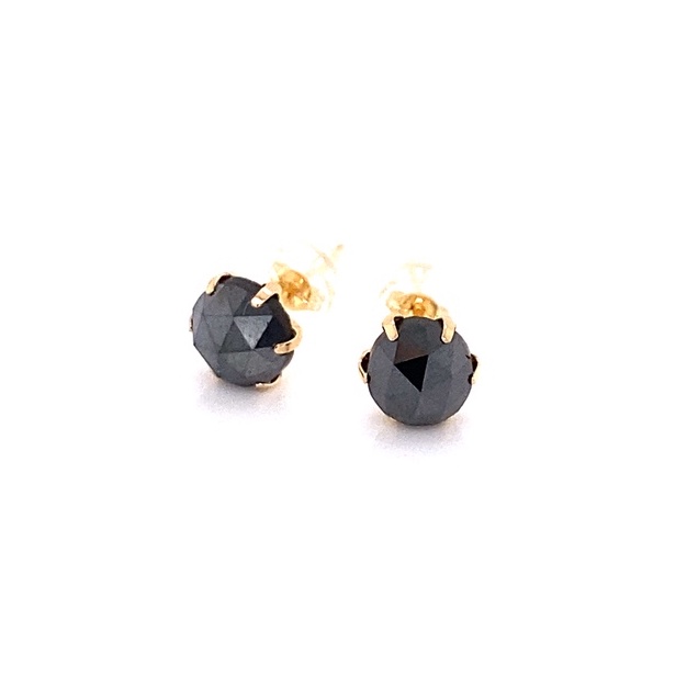 NiJI Japan Black Diamond Earrings 2ct per pair with K18 solid