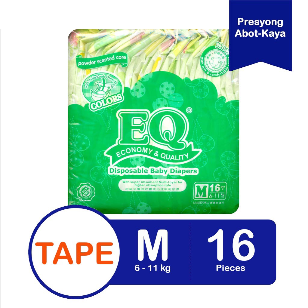 EQ Baby Diaper Colors Budget Pack Medium 16's