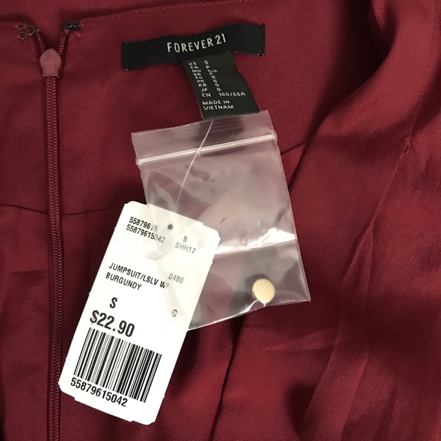 forever 21 burgundy jumpsuit