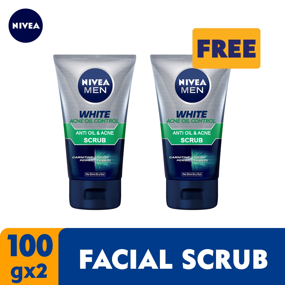 Buy 1 Take 1 Nivea for Men Whitening Acne Oil Control Scrub 100g