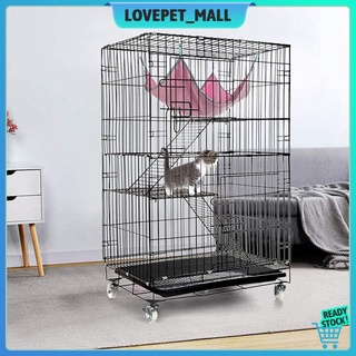 Heavy Duty Pet Cages Three Layers Cat Cage Easy Assemble Collapsible with Free Poop Tray