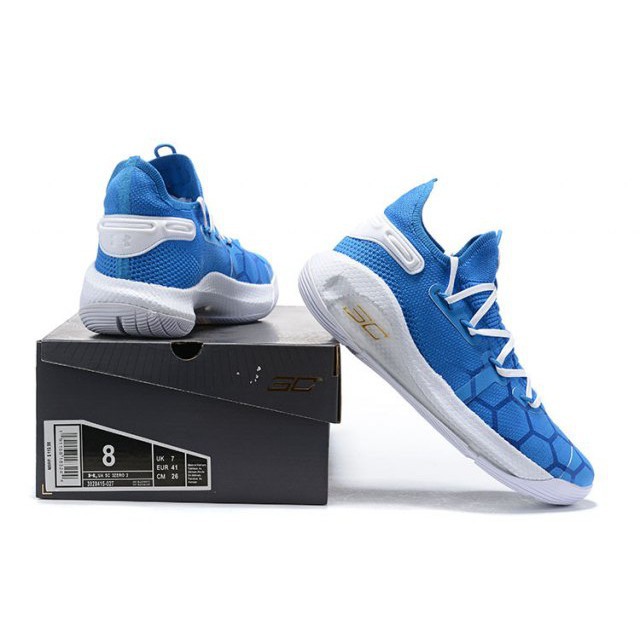 curry 6 blue white