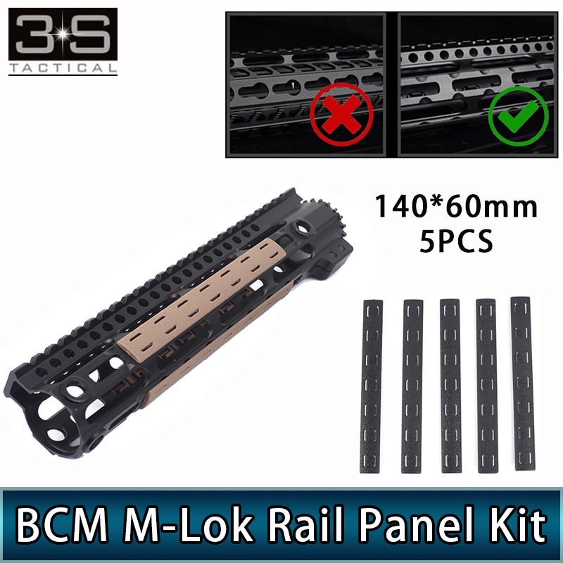 5PCS BCM M Lok Rail Cover Panel Kit For Mlok Handguard Free Float ...