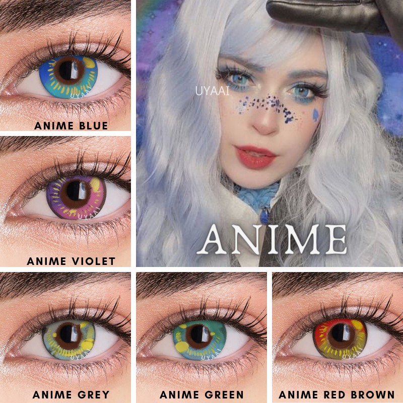 Uyaai 2pcs/pair Color Contact Lenses Cosplay Anime Accessories Lenses Anime  White Lenses Nezuko Pink Lens Halloween Eye Contact Color Contact Lenses  AliExpress | Uyaai 2pcs/pair Purple Lenses For Eyes Anime Accessories Beauty