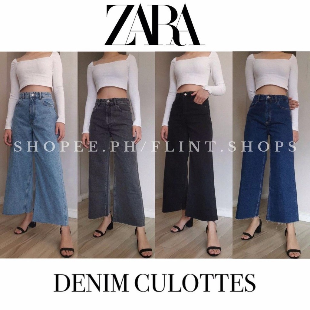 jeans culotte high rise