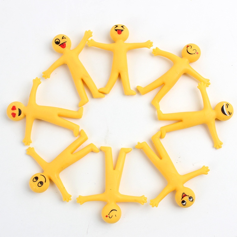 10pcs EMOJI Little Yellow Man soft rubber vent doll stretchable TikTok ...