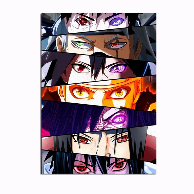 Naruto Eyes Sharingan Rinnegan Posters Unframed Canvas Print Wall Art anime