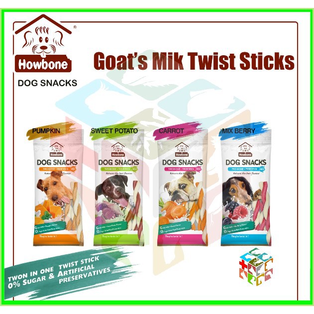 Howbone GOAT'S MILK TWIST Treats Dog Snack How Bone 80g Shopee Philippines