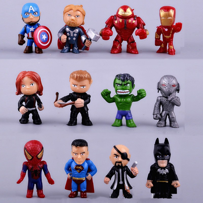 12pcs/set Avengers toys mini the 