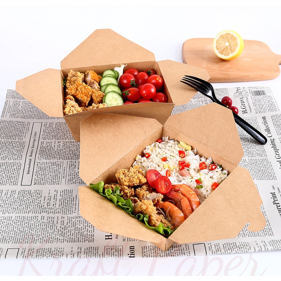 per-piece-foldable-kraft-paper-lunch-box-for-food-takeaway-and