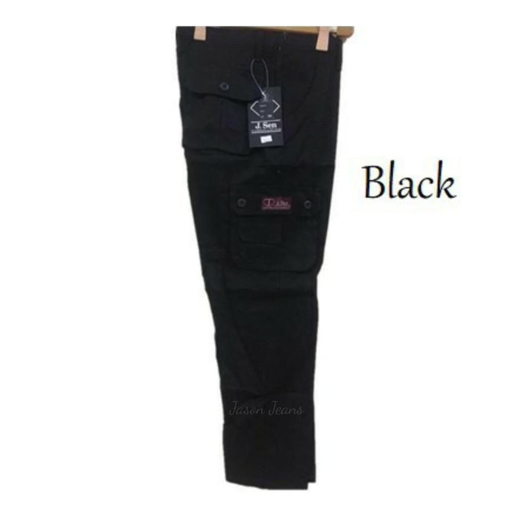 6 pocket pants black