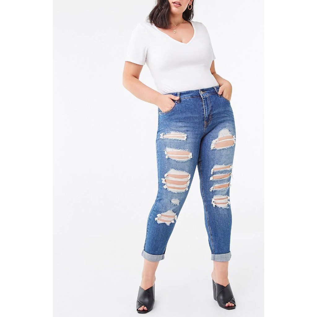 plus size boyfriend jeans