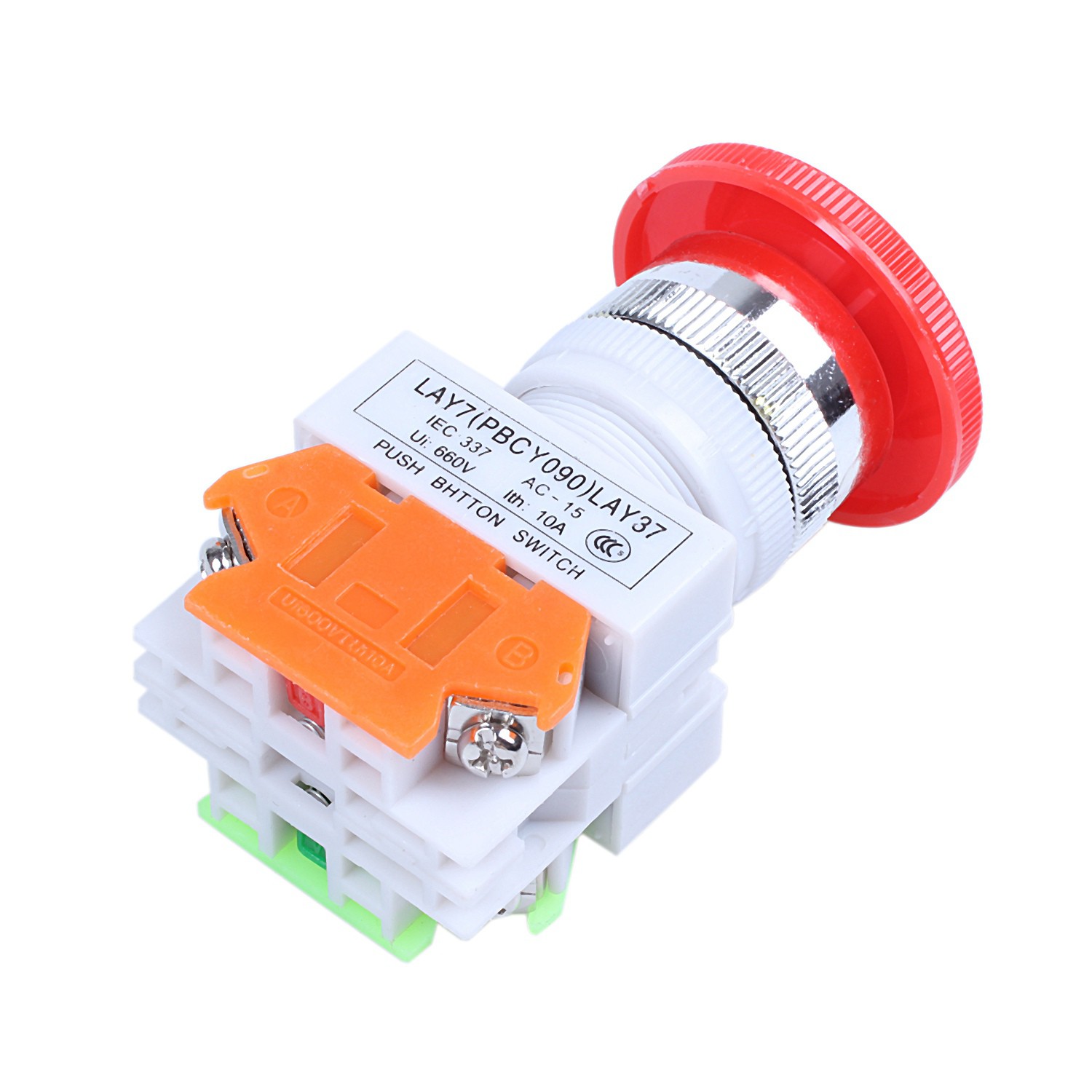 LAY37 Industrial Stop Switch Red Mushroom Emergency Stop Push Button ...