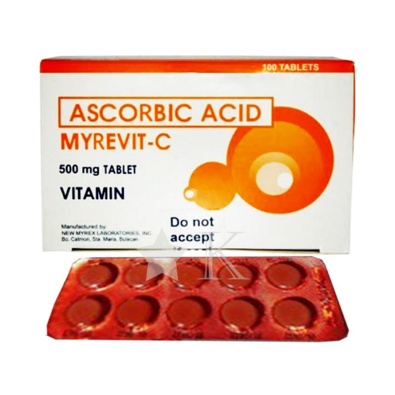Vitamin C Ascorbic Acid 500 mg 100 tablets FDA Approved (Myrevit C