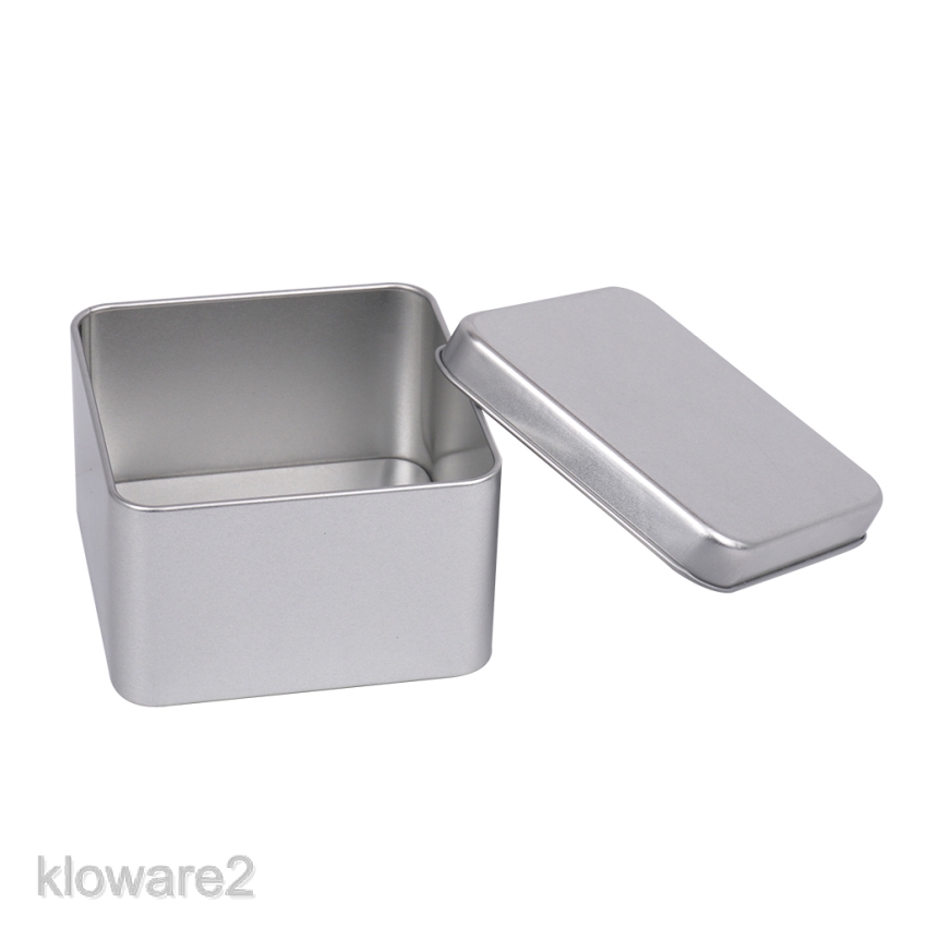 small square metal tins