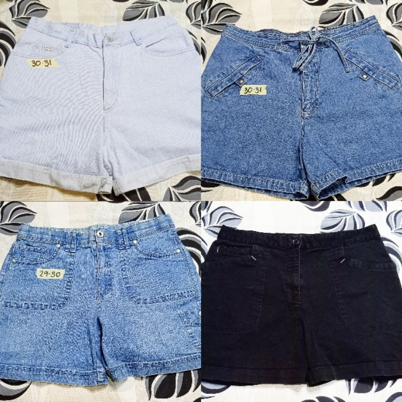 denim shorts above the knee