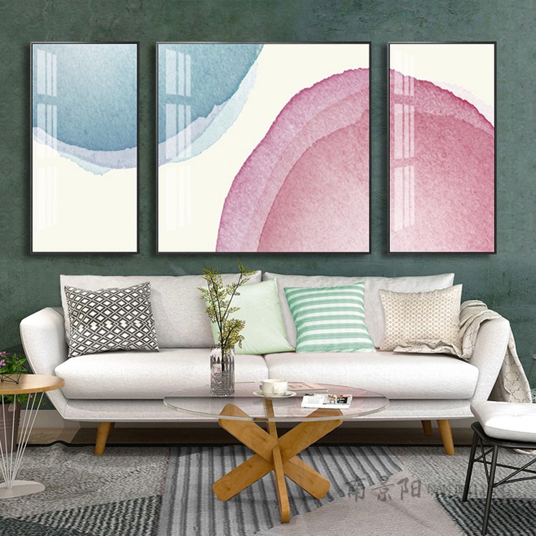 Seni Abstrak Persegi Minimalis Moden Ruang Tamu Sofa Bilik 