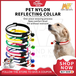 Pet Reflective Collar Adjustable Pet collar Cat Dog collar Safety Buckle Bell Neck Strap
