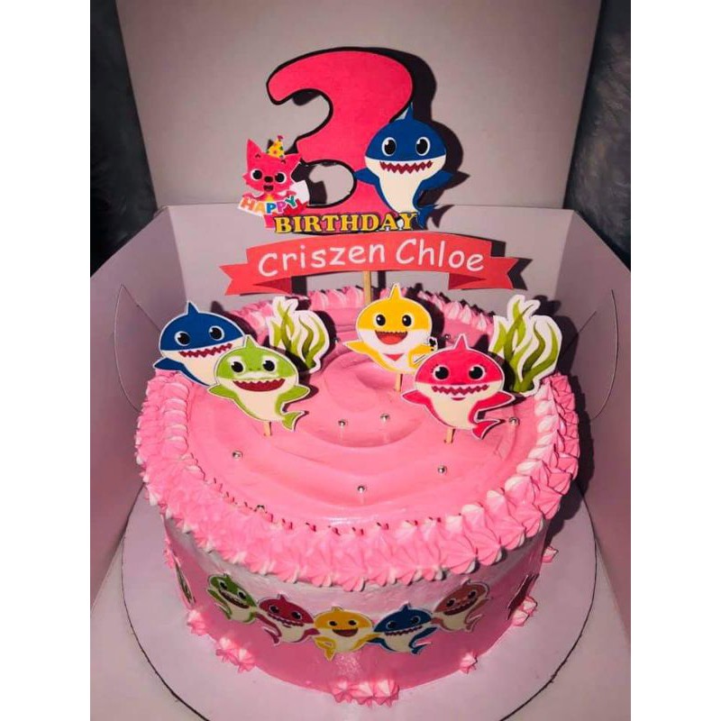 Baby Shark Cake Toppers Pink 1 Shopee Philippines