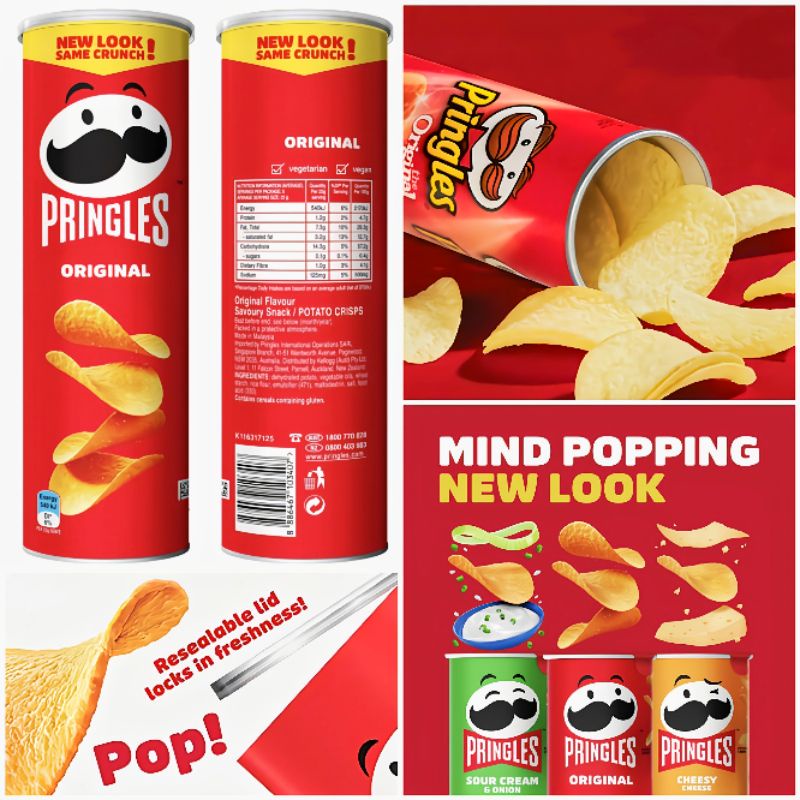 Pringles Potato Chips Original 149g, Crunchy Corn chips, Crisps Savoury ...