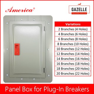 America Panel Box for 2-Pole Plug-In Breakers 2-10 Branches | Shopee ...