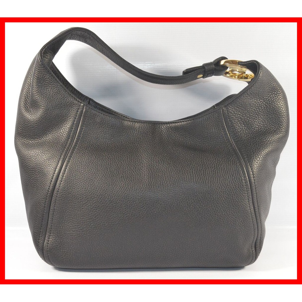 Michael Kors Bag 100% ORIGINAL Black Fulton LG Slouchy Acorn Leather Shoulder  Bag | Shopee Philippines