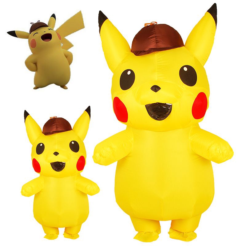 Adult Mascot Detective Pikachu Inflatable Costume Cosplay - pikachu outfit roblox