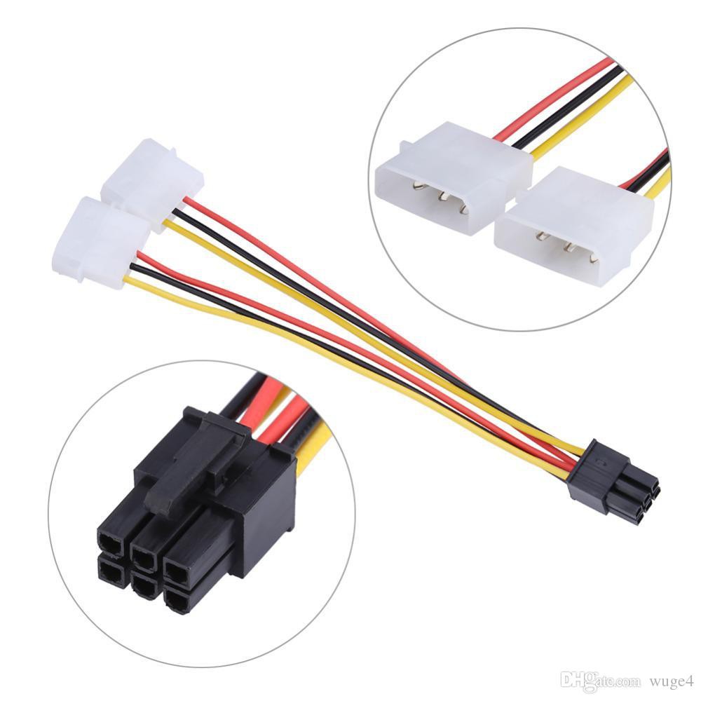 Dual Molex LP4 4 pin to 6 pin Converter Adapter Power Cable | Shopee