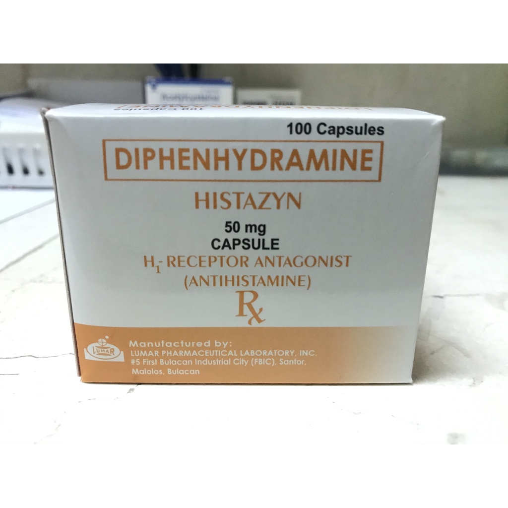 Diphenhydramine Histazyn 50mg Capsule [10 capsules] FDA APPROVED for Allergy Humans and Pets #4