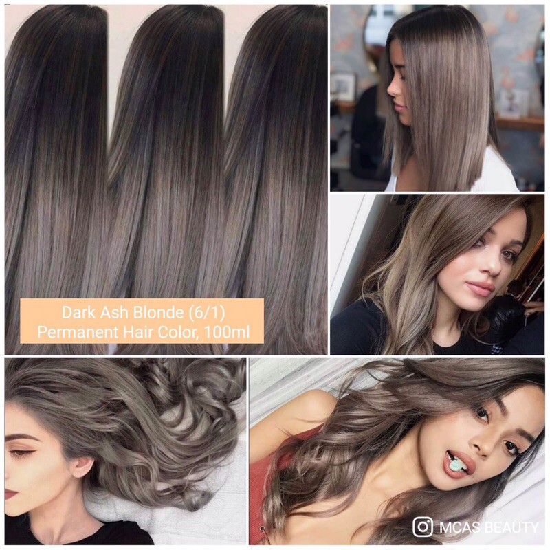 Dark Ash Blond Permanent Hair color (6/1) | Shopee Philippines