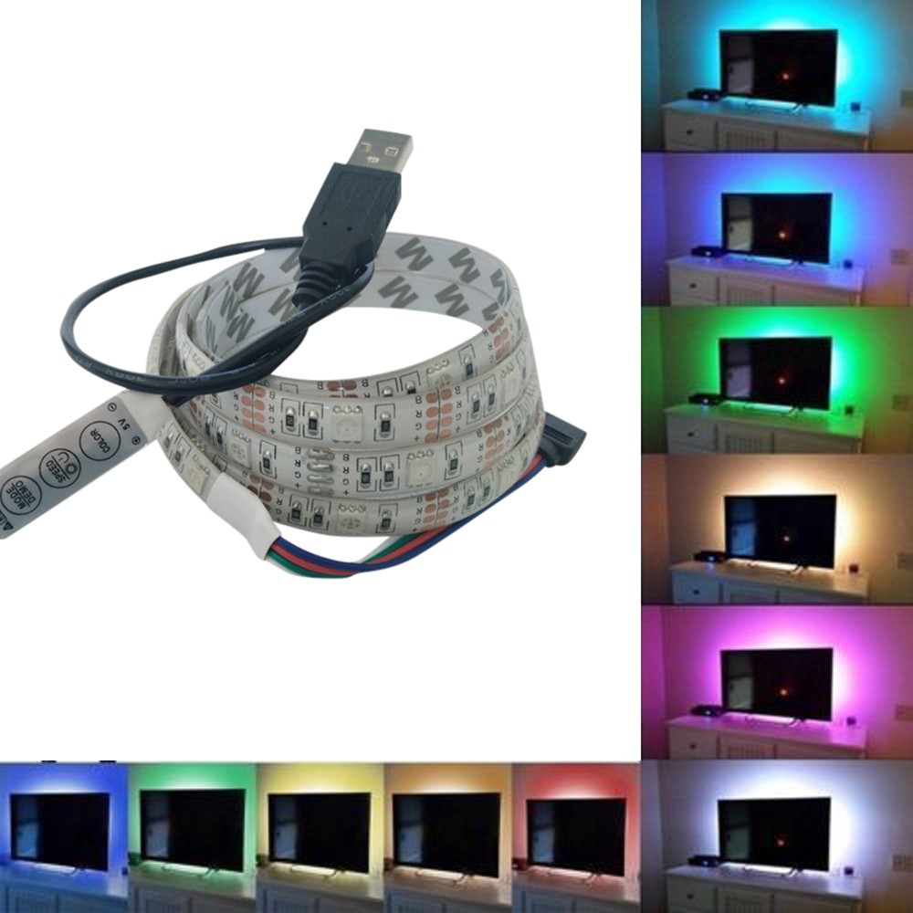 RGB 3528 USB LED Strip Lights Color Changing TV Bar Background Light Music lamp