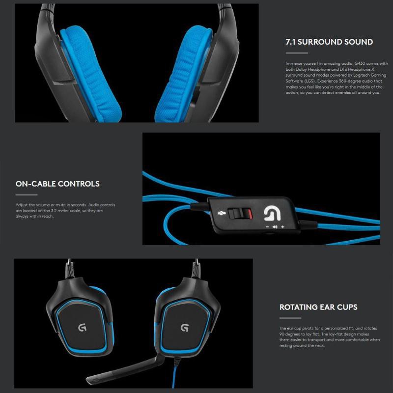 logitech g430 sound only in left ear
