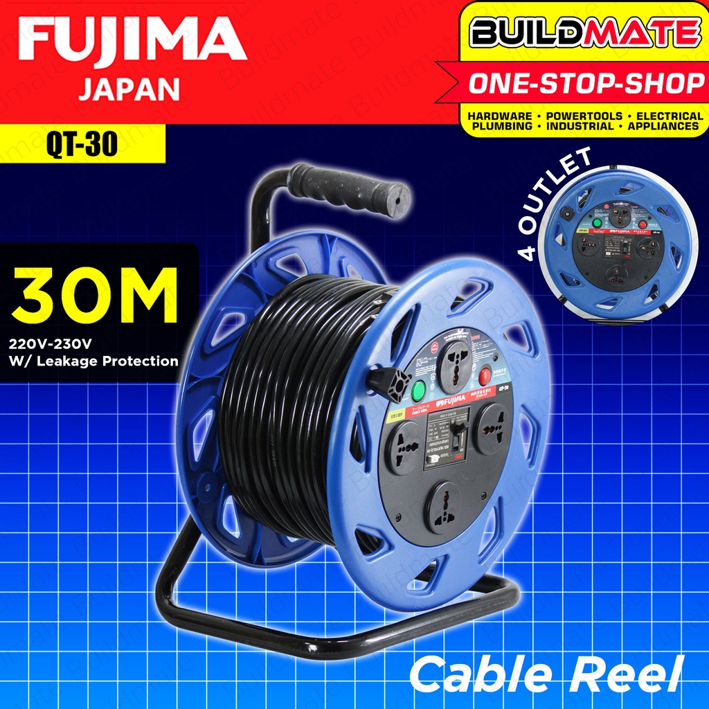 FUJIMA JAPAN Extension Wheel Cable Reel 30METERS QT30 100 ORIGINAL