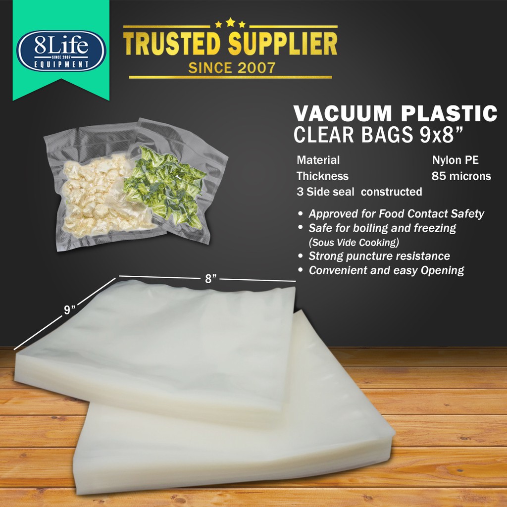 Nylon PE Vacuum Plastic Bags 9x8 ( 400gm ) 100pcs Shopee Philippines